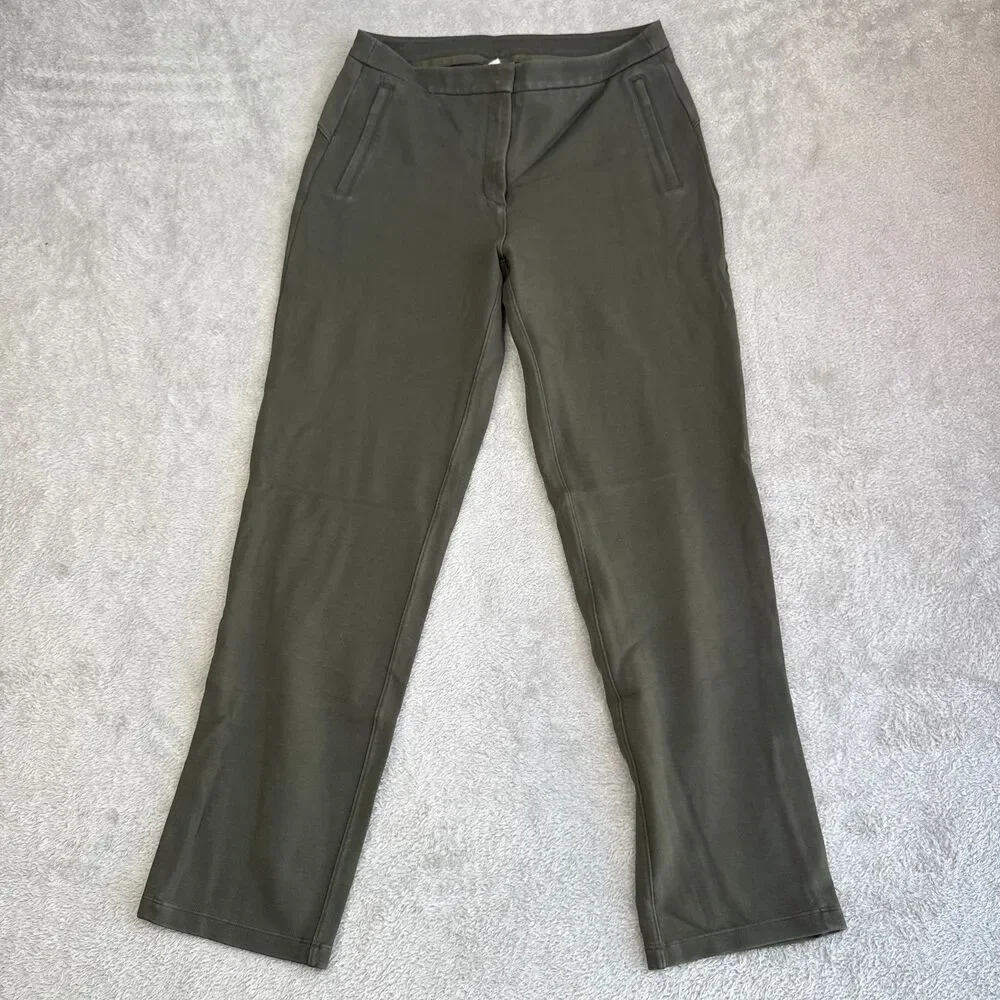 Lululemon On The Move Pants Womens X8 Olive Green Stretch Comfort Straight Leg